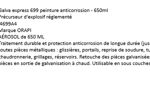 Galva express 699 peinture anticorrosion